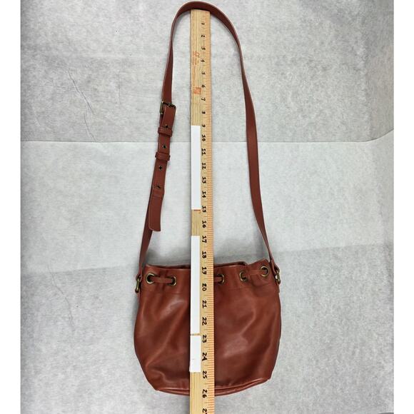 FEED Projects Harriet Leather Drawstring Bucket Bag - Terracotta Brown - EUC - Picture 5 of 12